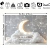 Indoor Boho Newborn Children Golden Glowing Moon Silver Glittering Stars