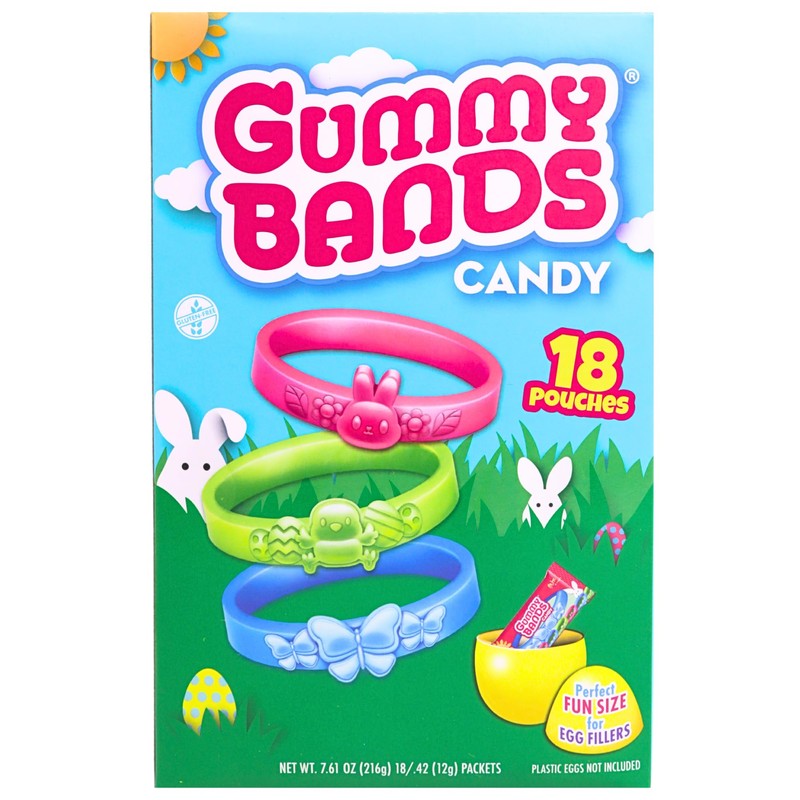 Gummy Bands Candy Bracelets, Individually Wrapped for Easter Egg Fillers