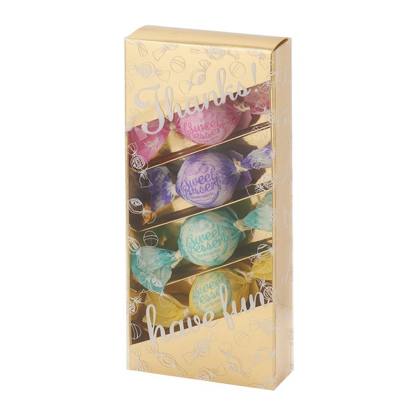 Amaiwana Bath Candy 4 Piece Gift Set (1.2 oz (35 g) x 4 Pieces) Gold (Foam Bath Product, Bath Gift)