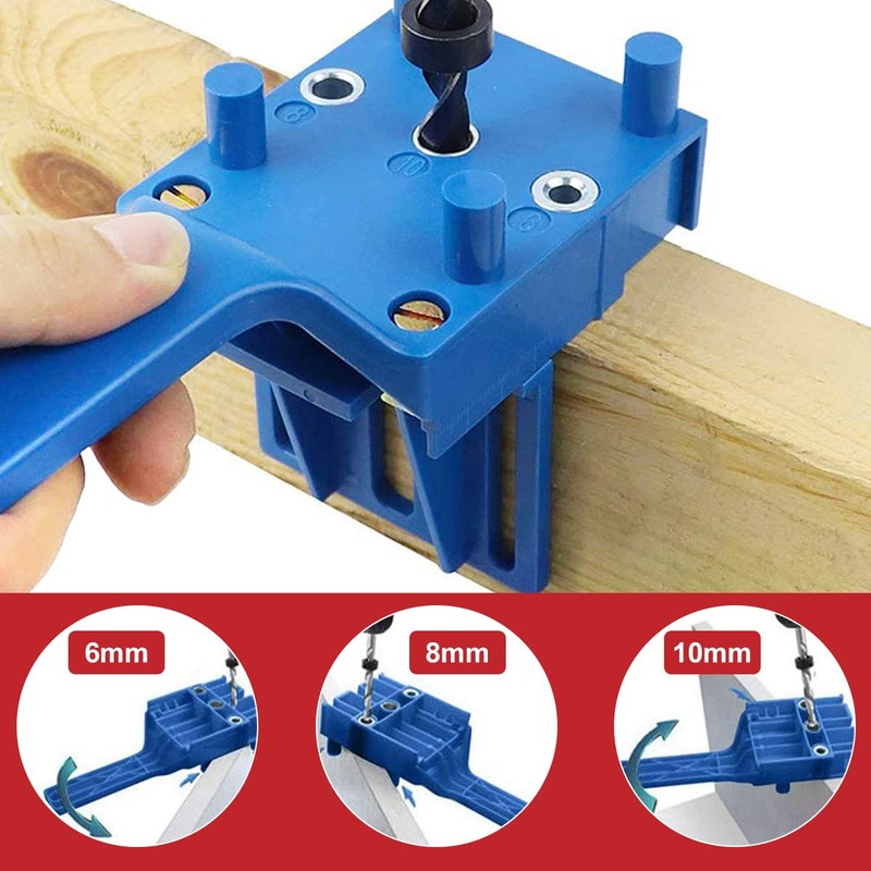 WANGCL 41Pcs Woodworking Doweling Jig Kit 6/8/10 mm Handheld Wood
