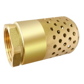 Brass Foot Valve 3/4 inch NPT Heavy Duty Spring Mesh Check Valve Female Connection One Way Foot Valve Backflow Preventer with Holes Strainer Filter for Well Jet Pumps Foot Valv (3/4'' NPT)