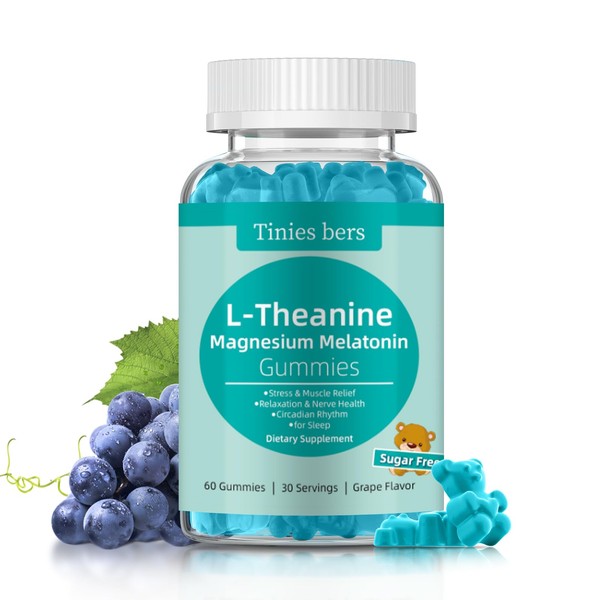 L-Theanine Gummies 400mg, Magnesium Glycinate 400mg, Melatonin 10mg, High Dose
