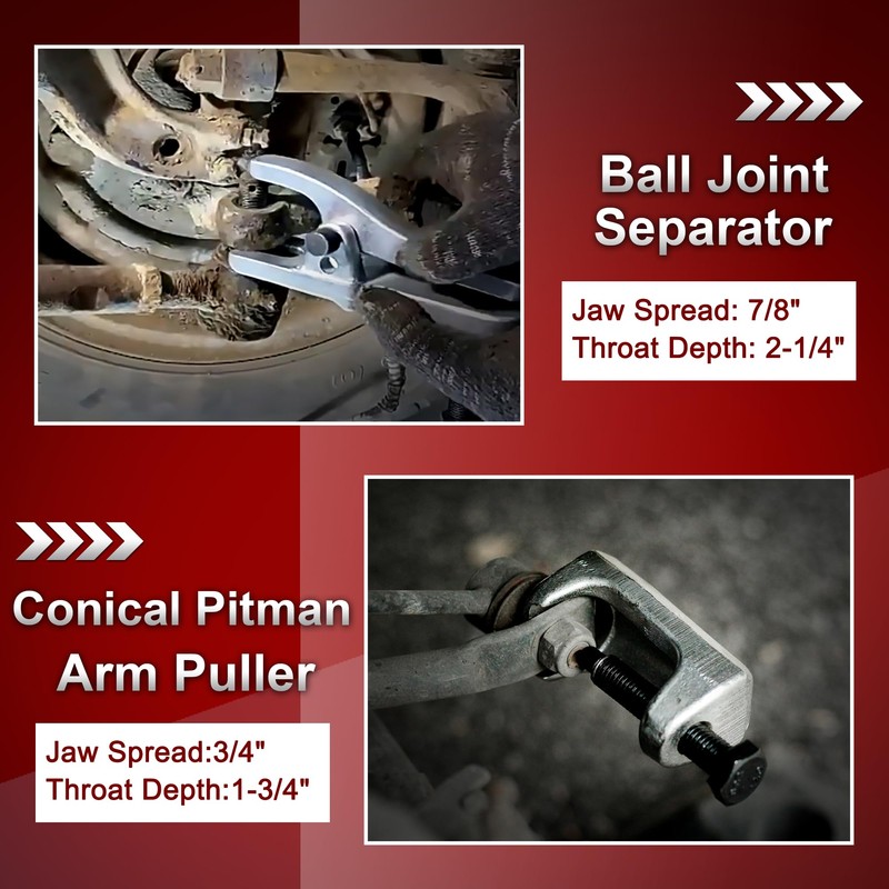 limontek 5pcs Ball Joint Separator Pitman Arm Puller, Tie Rod