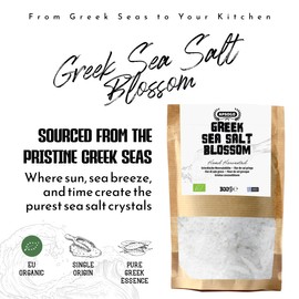 Apsogo Greek Sea Salt Blossom - Fleur de Sel Style, Hand-Harvested, 300g