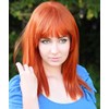 Prettyland C1297 - Mid Medium Length 45cm Straight Layered Fringed