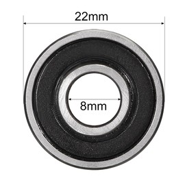 sourcing map 608-2RS Ball Bearings Double Sealed 8 mm x 22 mm x 7 mm Carbon Steel Z1 Pack of 8