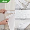 eachope Extra Long No Hooks Needed Linen Textured Shower Curtain