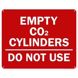 Empty CO2 Cylinders Do Not Use Sign, 24x30 Inches, 55 mil thick HDPS (high density polystyrene), Made in USA by My Sign Center