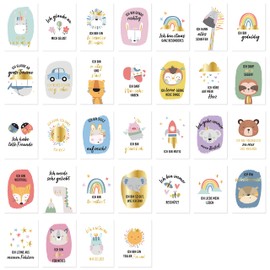 Papierdrachen 32 Affirmation Cards with Positive Statements - Mindfulness Cards with Gift Box | Motivational Cards - Manage Stress with Self-Love Cards - Gift Idea - Animals - Set 2