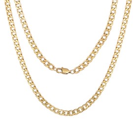 HSWYFCJY Men's Gold Armoured Chain Necklace, Men's Cuban Stainless Steel Chain,Cuban Chain Necklace for Men, Width 6MM, 20inch