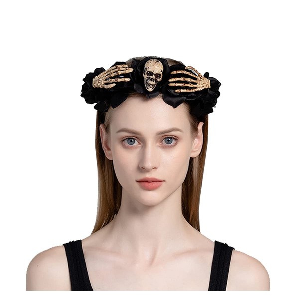 June Bloomy Day of the Dead Headpiece Frida Costume Mexican Floral Crown Rose Headband