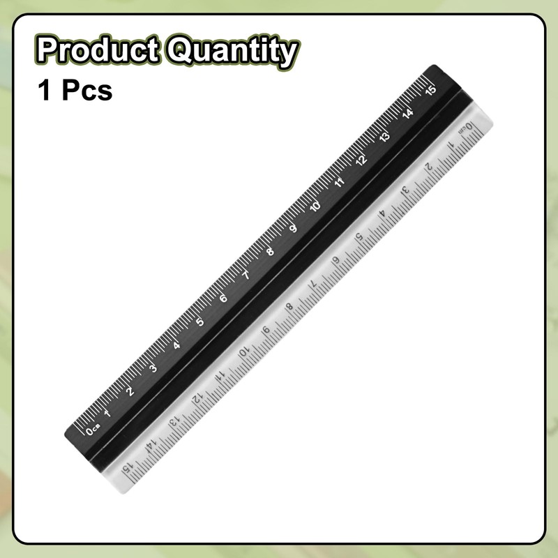 sourcing map Straight Ruler 15cm Metric Plastic Aluminum Alloy Protractor