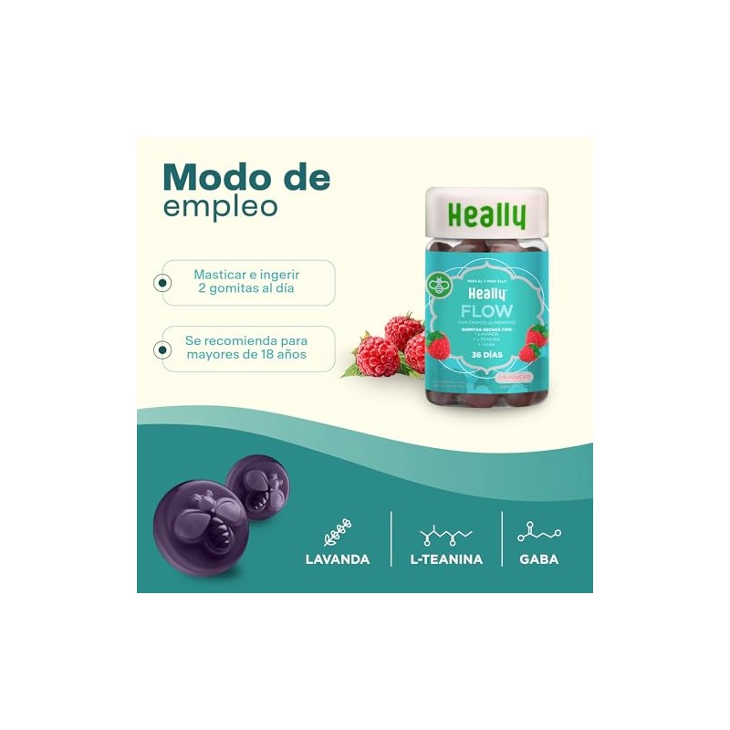 Gomitas Sin Azúcar Con L-Teanina Con Toronjil, Lavanda y GABA