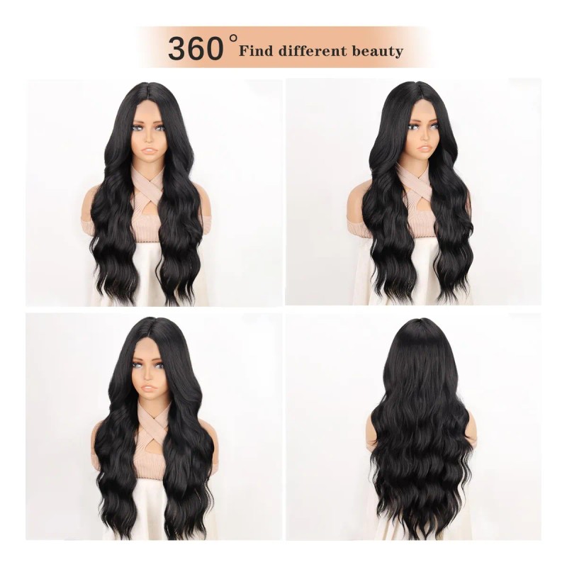 Peluca Larga Pelo Natural Ondulado Moda Para Mujer