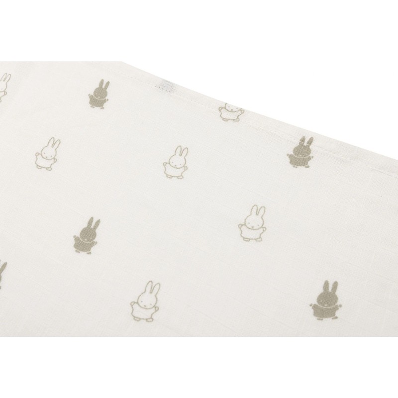 Jollein 535-851-67093 Mulltücher/Swaddle 3er Set - Happy Miffy Olive (70x70cm)