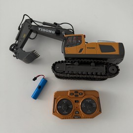 Remote Control Excavator Toy for Boys - 11 CH RC Construction Vehicles with Metal Shovel Sounds Lights - 680° Rotation RC Truck Digger Toys for 6 7 8 9 10 11 12 Year Old Kids Christmas Birthday Gifts