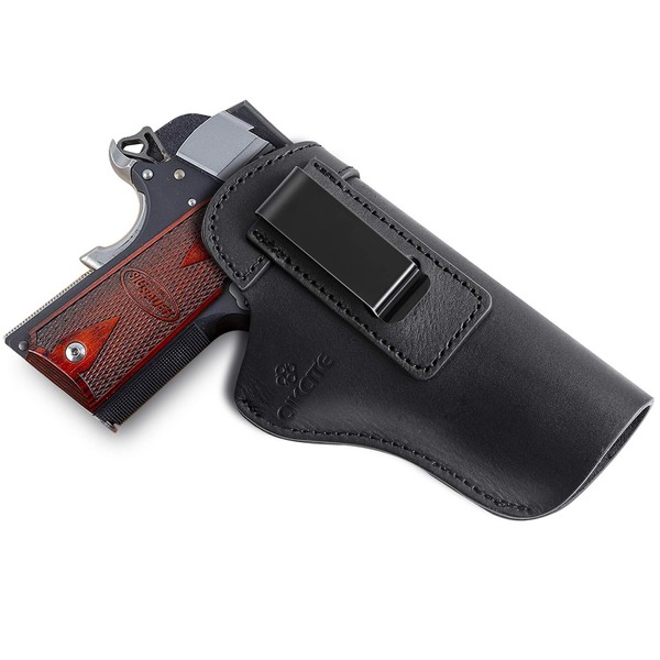 1911 Leather Holster, Inside The Waist Band IWB Holsters, Fits Most 1911 Style Handguns Sig Sauer Springfield Armory Kimber Colt Smith and Wesson S&W Remington Taurus 1911 Pistols Series