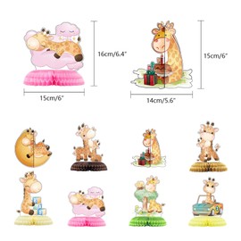 8 Pack Giraffe Honeycomb Centerpieces Jungle Animal Table Centerpieces Giraffe Party Decorations Giraffe Birthday Party Supplies for Giraffe Baby Shower Decorations