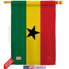 Nationality Ghana House Flags 2 pcs Pack Regional Nation International World Country Particular Area Small Decorative Gift Yard Banner Double-Sided Made In USA 28 X 40