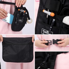 YOURUIMEI Nurse Belt Organizer Pouch Nurse tool bag Medical Organizer Belt Kit Practical Waist Bag for Nurses Pack for Basics Nurse(Black)