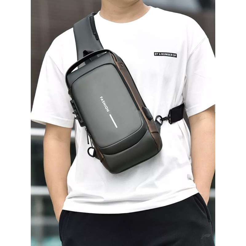 yuqing.fc Pechera Mochila Cruzada Para Hombre Lujo Antirrobo Carga Usb