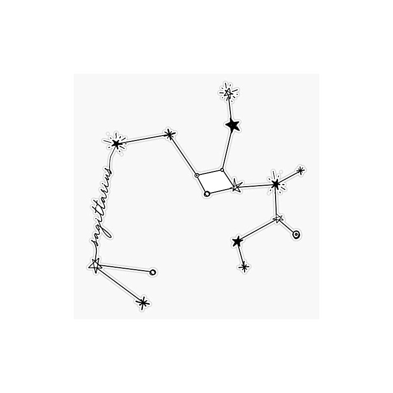Sagittarius Zodiac Drawing Constellation Bumper Sticker Vinyl Decal 5 inches