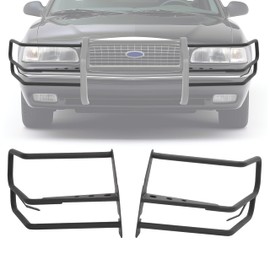 KUAFU Front Brush Guard Compatible with 2003-2011 Ford Crown Victoria Bumper Grille Grill Guard Bull Bar Steel Powder Coated Black LH+RH (Just The Sides, No Center)