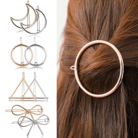 8 Piezas Pinza para el Cabello Accesorios para el Cabello Mujer Pasadores para Peinar el Cabello Pinza para el Cabello para Mujeres Pasadores para el Cabello Peinados Gruesos para Niñas y Fiesta de Bodas Pinzas para el Cabello Moon Triangle Circle Butter