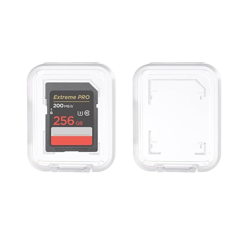 AIMALL 10PCS Transparent SD SDHC Memory Card Holder, Rigid Plastic