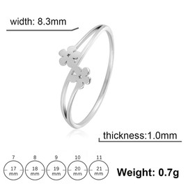 Pingyongchang Daisy Flower Rings Stainless Steel Daisy Ring Gold Minimalist Stacking Ring Statement Simple Aesthetic Jewelry Gift for Women-Silver 9