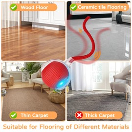 Goosheep 2025 New 2Pack Cat Ball Kitten Toys for Indoor Interactive Kitty Ball Toy Speedy Tail 360° Automatic Rolling(Red Grey)