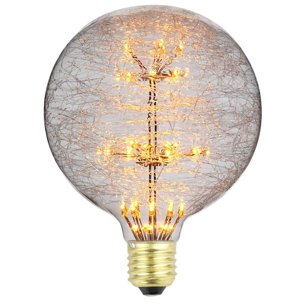 TIANFAN Edison Bulb Fireworks LED Bulb AC85-265V Decorative Bulb G95 Nest Ceiling Light Bulb Night Light (G125)