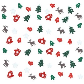 Wooden Slice Christmas 100 Piece Set Snowflake Christmas Tree Reindeer Gloves Wood Chip Slice Wood Wood Wood Christmas Ornament Decoration DIY Material Craft Material Room Decoration