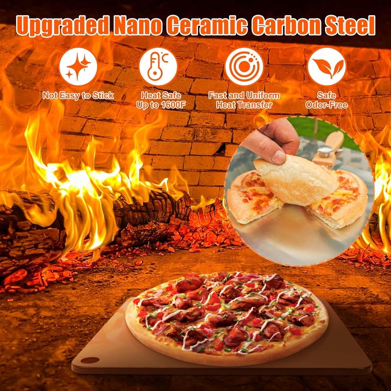 Hisencn Pizza Steel for Oven and Grill, 16 x16 inch