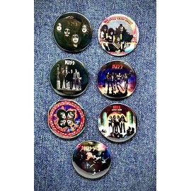 Kiss “The First 5” Album Covers 1.5” Pin Back Buttons w/ 2 Chase Buttons
