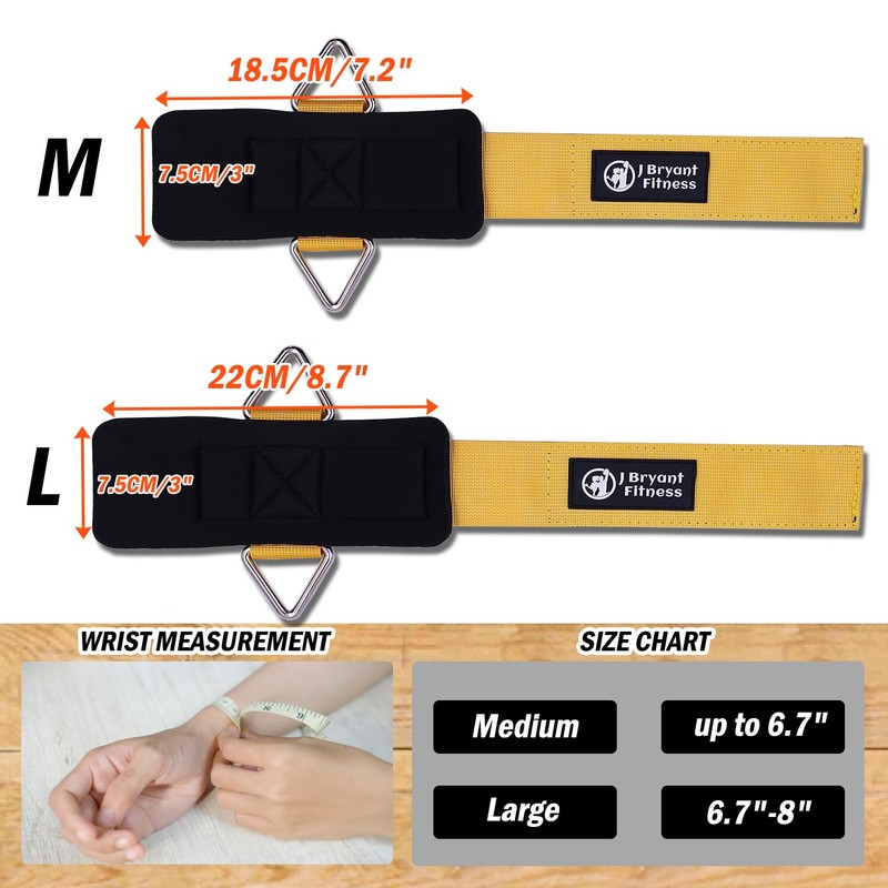 J Bryant Fitness Wrist Straps with Hooks for Weightlifting, Strength