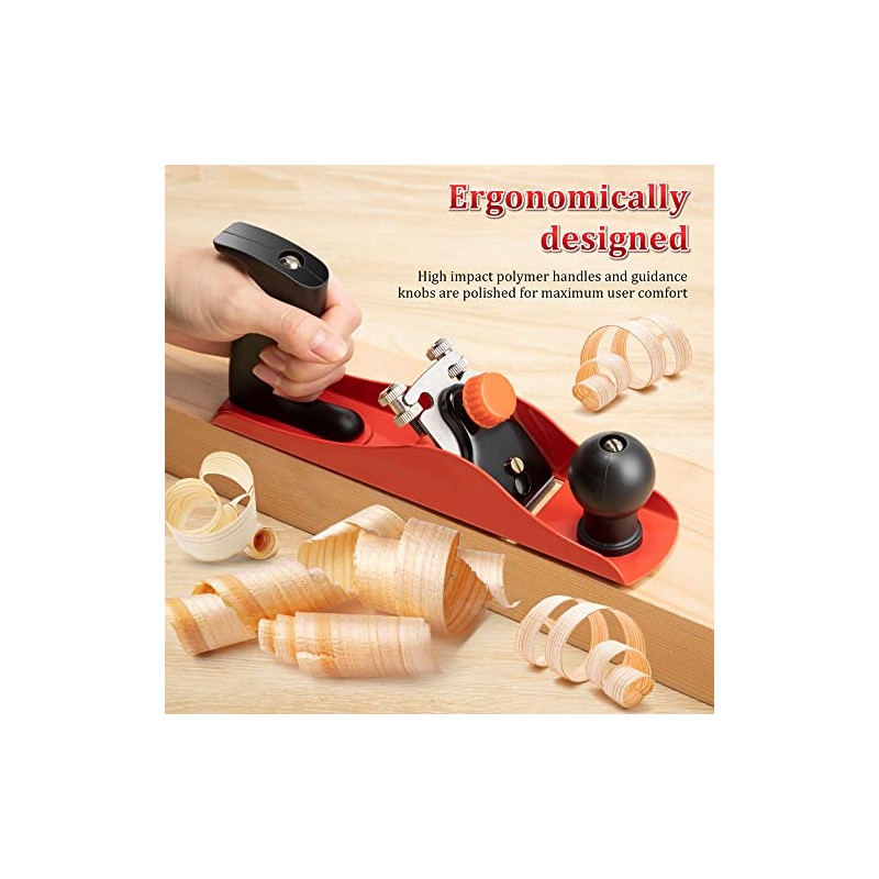 Dreyoo No.4 Adjustable Hand Planer with 2 Inch Replacement Blade,