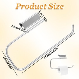 Cabinet Door Paper Towel Holder, 12.4 Inches RV Paper Towel Holder Papers Towels Rack Under Sink Papers Towels Storage and Dispenser for Kitchen Bathroom Laundry Room