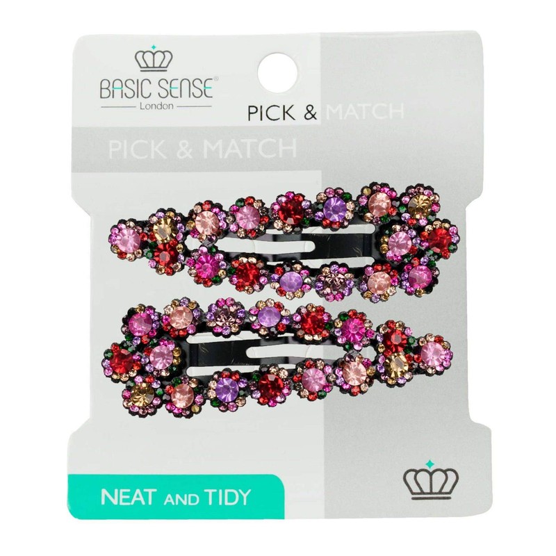 Sparkle Shiny Beautiful Diamante Rhinestone Triangular Shape Snap Hair Clips,