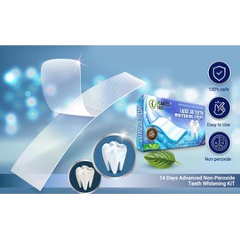 Teeth Whitening Strips - 28 Strips for Natural Clean Smile - 14 Days Advanced Non-Peroxide Teeth Whitening Kit - Home Tooth Whitening Non Crest Treatment 3D Advanced Effects - Free P&P - UK Seller