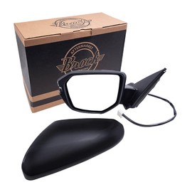Brock Replacement Driver Side Power Mirror Paint-to-Match Black with Heat and Signal Compatible with 2017-2021 Honda Civic Hatchback Sport Touring