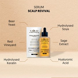 GOLD COLLAGEN Scalp Revival - Hair Serum with Hyaluronic Acid, Keratin & Natural Extracts for Hair growth & Scalp Health - Hair Growth Serum & Hair Loss Treatment for Women with Damaged, Fragile Hair