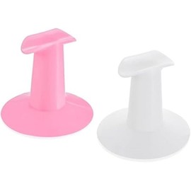 2PCS Plastic Nail Art Finger Rest Stand Toe Separators Fixed Finger Bracket Professional Painting Art Accessories DIY Nail Art Supplies for Nail Art (White+Pink, One Size)