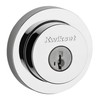 Kwikset 158 Milan Deadbolt Lock, Polished Chrome Round Exterior Keyed
