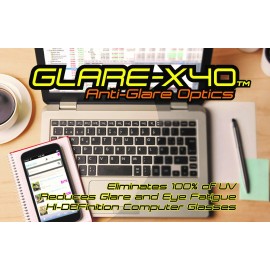 GLARE-X40 Anti-Glare Computer Readers Reduces Blue Light & Eye Fatigue Rectangle - +1.00 strength