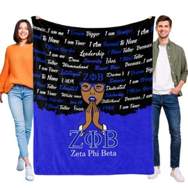 Sorority Paraphernalia Zeta Blanket 50"X40" Ultra Soft Flannel Throw Blanket for Sorority, Lightweight and Durable Bed Blanket, Perfect for Home Decor Or As A Flannel Sofa Blanket