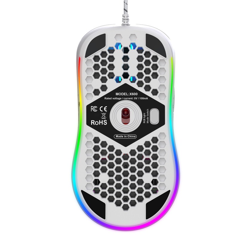 Wired Gaming Mouse with Backlight X600 6 Programming Buttons 8000