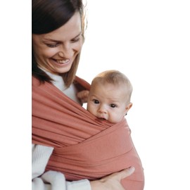 Mãe Baby Fular Ergonómico para Bebé | Portabebé | Fular Elástico | Hasta 10Kg | Baby Wrap | Color (Rosa Néctar)