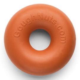 Goughnuts Virtually Indestructible Ring Durable Dog Chew Toy - Strong, Tough Rubber Chewing Toy for Small Breeds, Orange, Size Small, 10-40 Lbs (.75 Size)