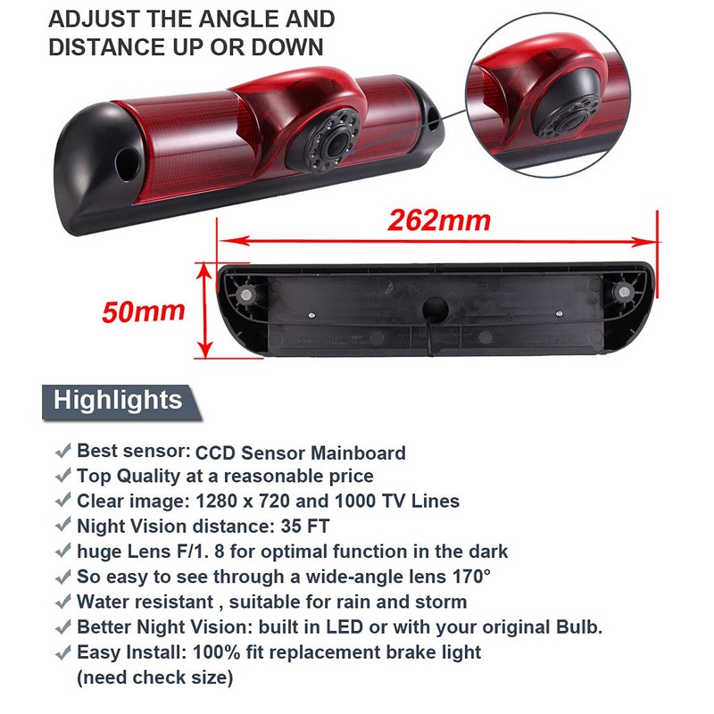 Car Reversing Camera Replacement for Fiat Peugeot Boxter Citroen Dodge